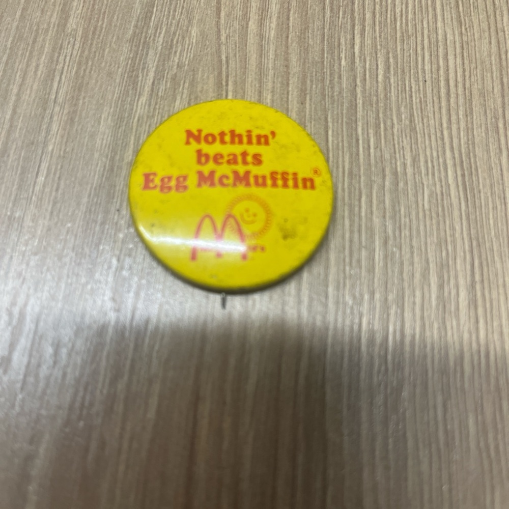 McDonald's Vintage Yellow Egg McMuffin Button